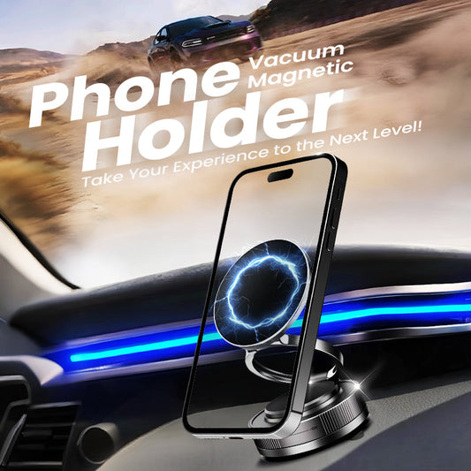 🔥🔄Suport magnetic pentru telefon cu vacuum reglabil la 360°📱🚗