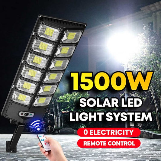 System Oświetlenia Solarnego LED 1500W - 🔆 Ekologiczne & 🔋 Energooszczędne 🌟 Superjasne LED 🛠️ Łatwa Instalacja