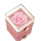 Pudełko z wieczną różą - z grawerowanym naszyjnikiem i sztuczną różą